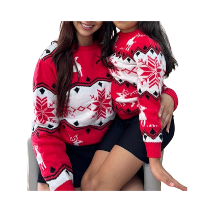 Abrigo Navideño, Ugly Sweater NAV25-83 Adulto - Renos y Copos ✦ Bajo pedido