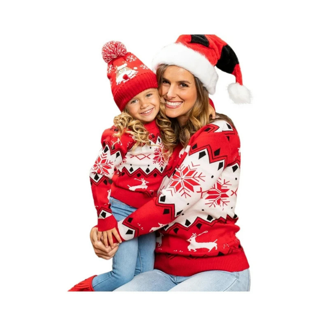 Abrigo Navideño, Ugly Sweater NAV25-83 Adulto - Renos y Copos ✦ Bajo pedido