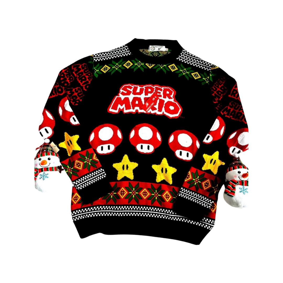 Abrigo Navideño, Ugly Sweater Adulto OO11 - Mario Bros ✦ Bajo pedido