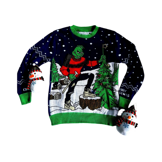 Abrigo Navideño, Ugly Sweater Adulto - Grinch ✦ Bajo pedido