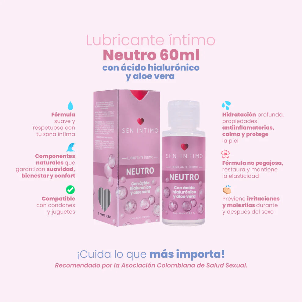 Lubricante Íntimo Neutro con Aloe Vera y Ácido Hialurónico para Mujer - Sen Íntimo (60ml) ✦ Bajo pedido