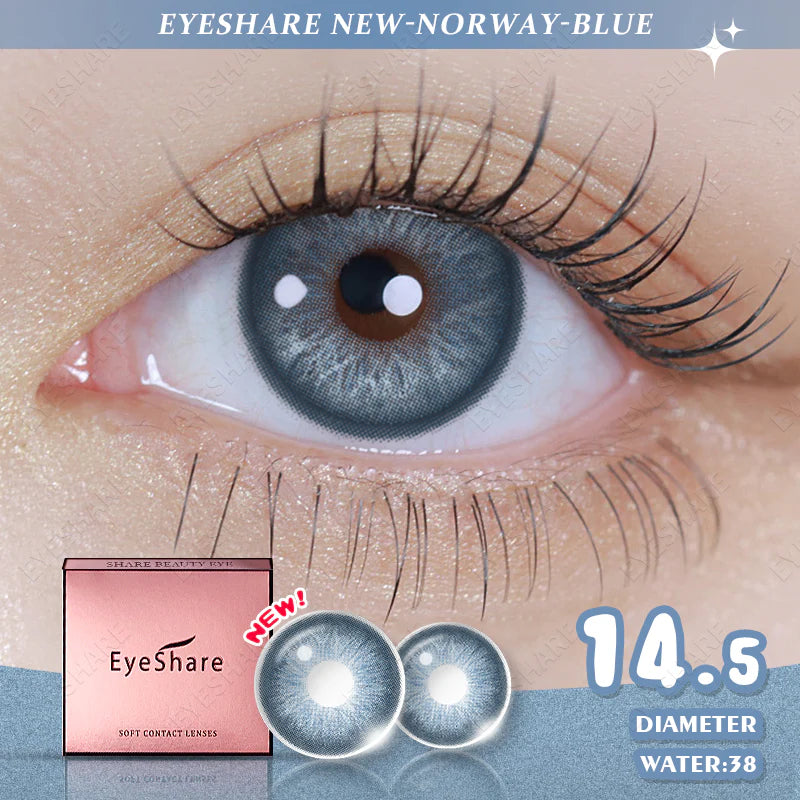 Lentes de Contacto con Agrandamiento de Ojos (14.5mm) Azul Norway Blue - Eyeshare Vision