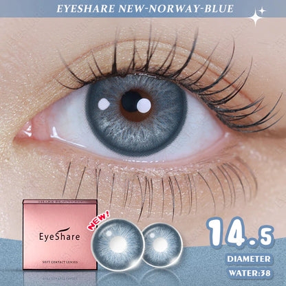 Lentes de Contacto con Agrandamiento de Ojos (14.5mm) Azul Norway Blue - Eyeshare Vision