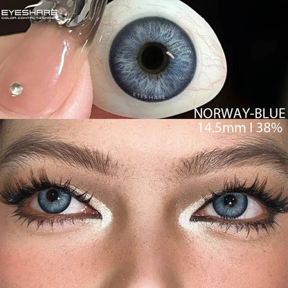 Lentes de Contacto con Agrandamiento de Ojos (14.5mm) Azul Norway Blue - Eyeshare Vision