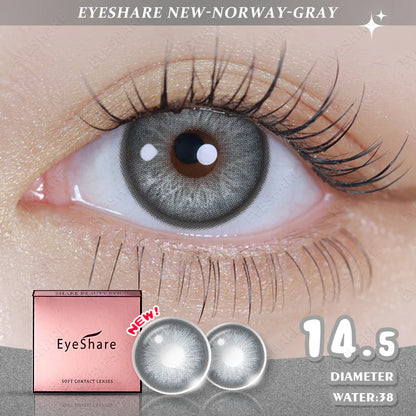 Lentes de Contacto con Agrandamiento de Ojos (14.5mm) Gris Norway Gray - Eyeshare Vision