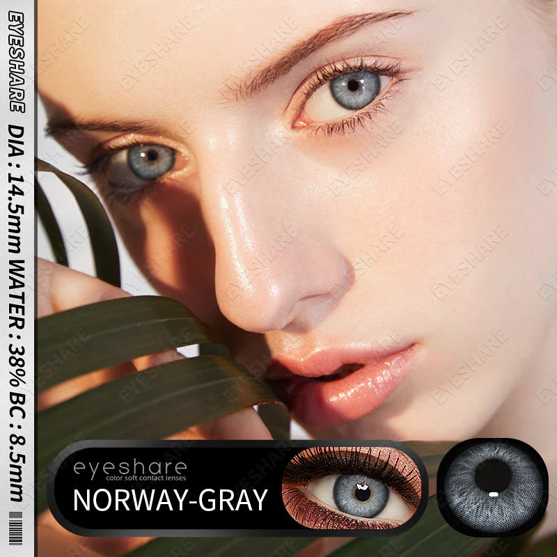 Lentes de Contacto con Agrandamiento de Ojos (14.5mm) Gris Norway Gray - Eyeshare Vision