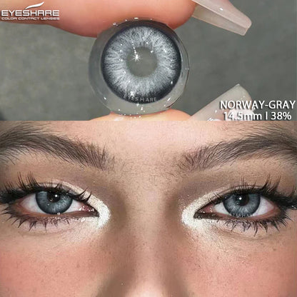 Lentes de Contacto con Agrandamiento de Ojos (14.5mm) Gris Norway Gray - Eyeshare Vision