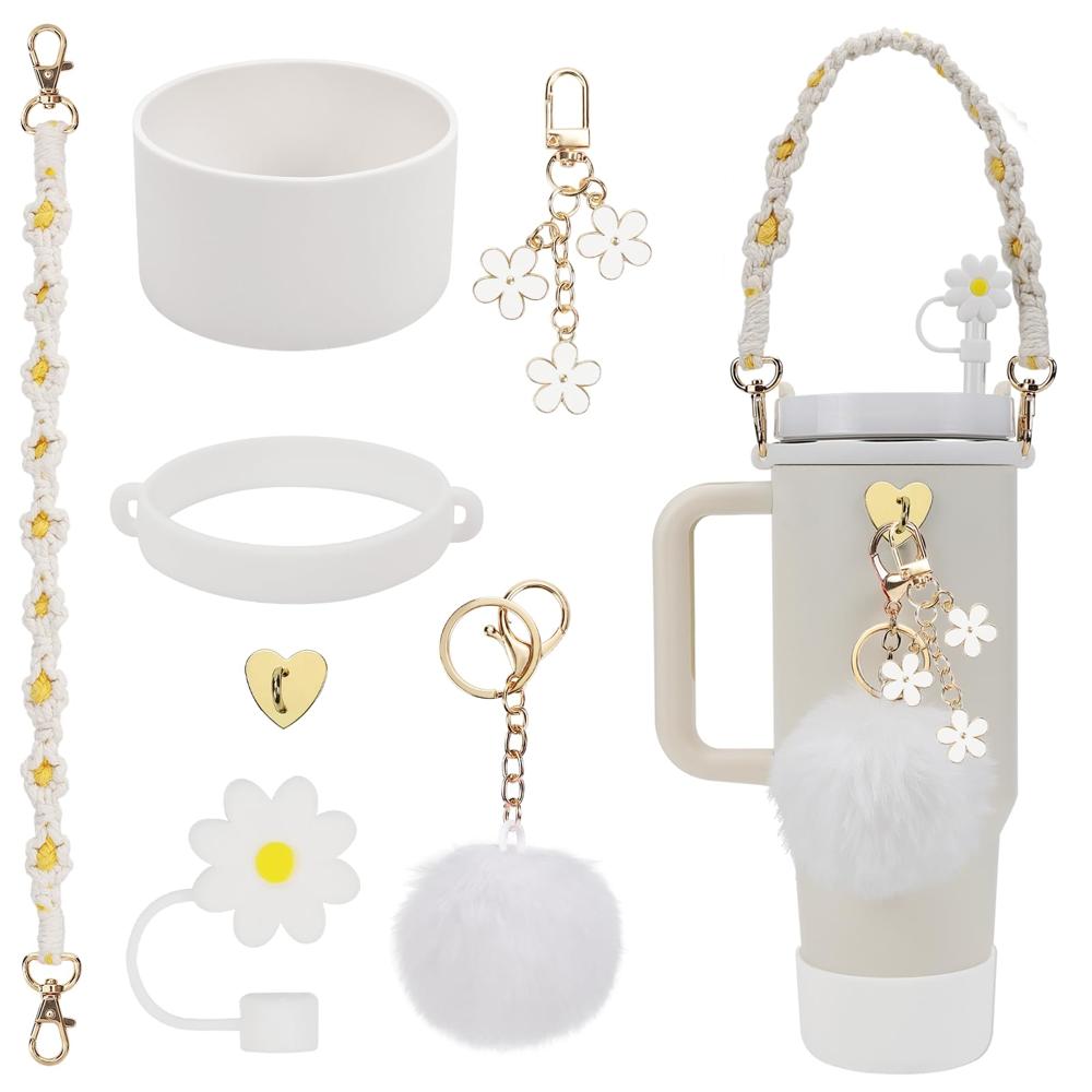 Set de Accesorios para Botella Stanley y Owala - Blanco