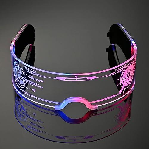 Lentes para Rave Futuristas con Doble Luz LED - 7 Patrones y Colores