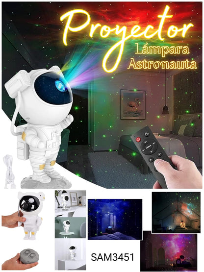 Proyector Astronauta Luna Parlante Bluetooth - Estrellas, Nebulosa y Ruido Blanco ✦ Bajo pedido