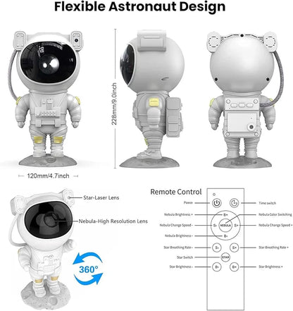 Proyector Astronauta Luna Parlante Bluetooth - Estrellas, Nebulosa y Ruido Blanco ✦ Bajo pedido