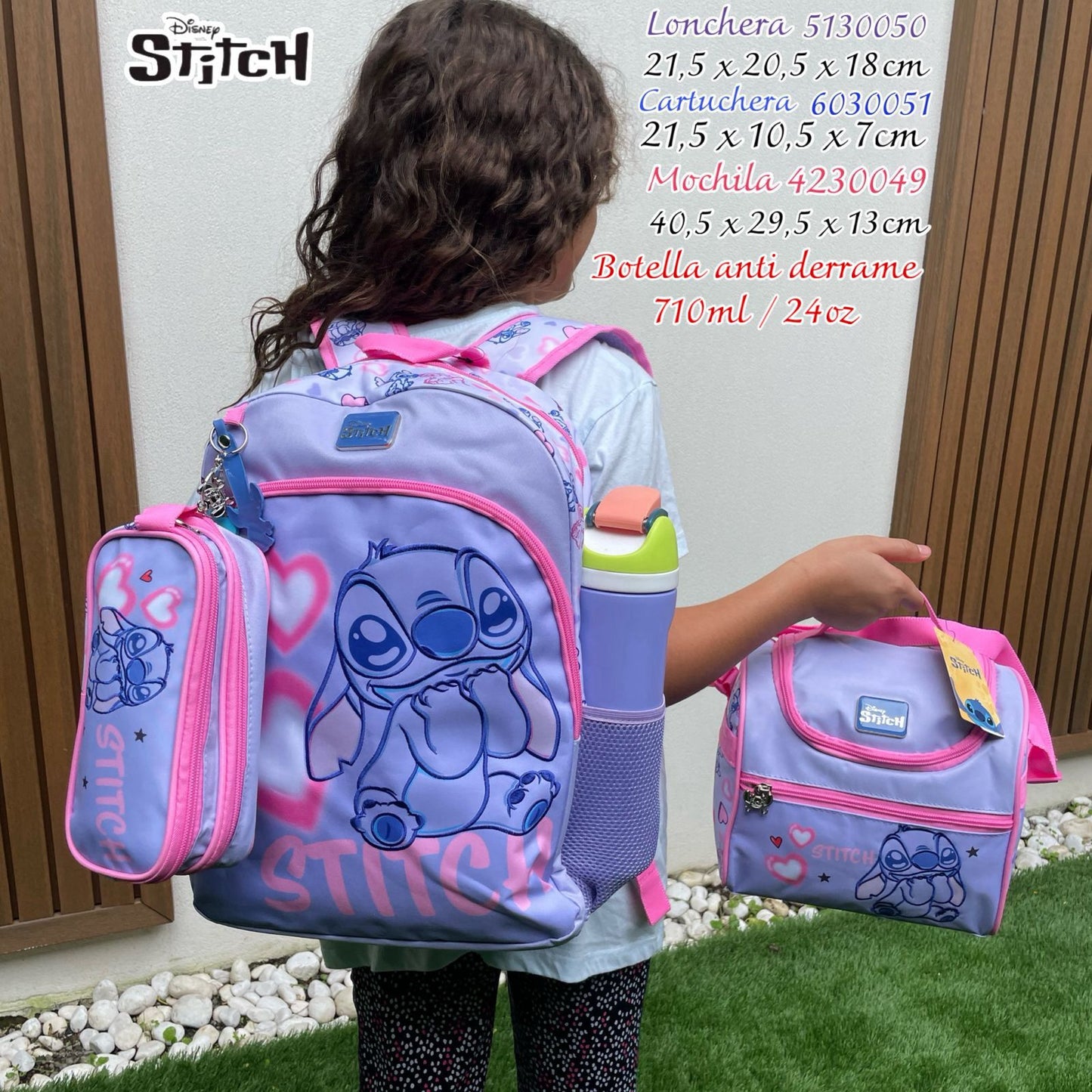 Kit Salveque Stitch Licencia Disney con Lonchera y Cartuchera + Botella - YOLO ✦ Bajo pedido