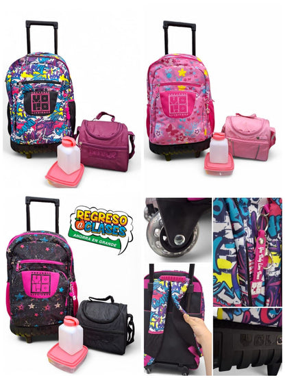 Kit Salveque Mochila de Ruedas + Lonchera Completa - Delta (3 Estilos) ✦ Bajo pedido