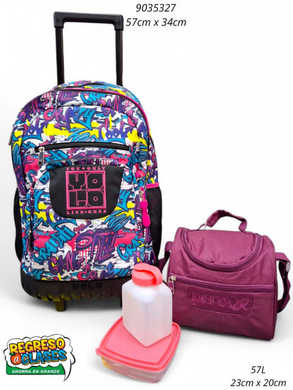 Kit Salveque Mochila de Ruedas + Lonchera Completa - Delta (3 Estilos) ✦ Bajo pedido