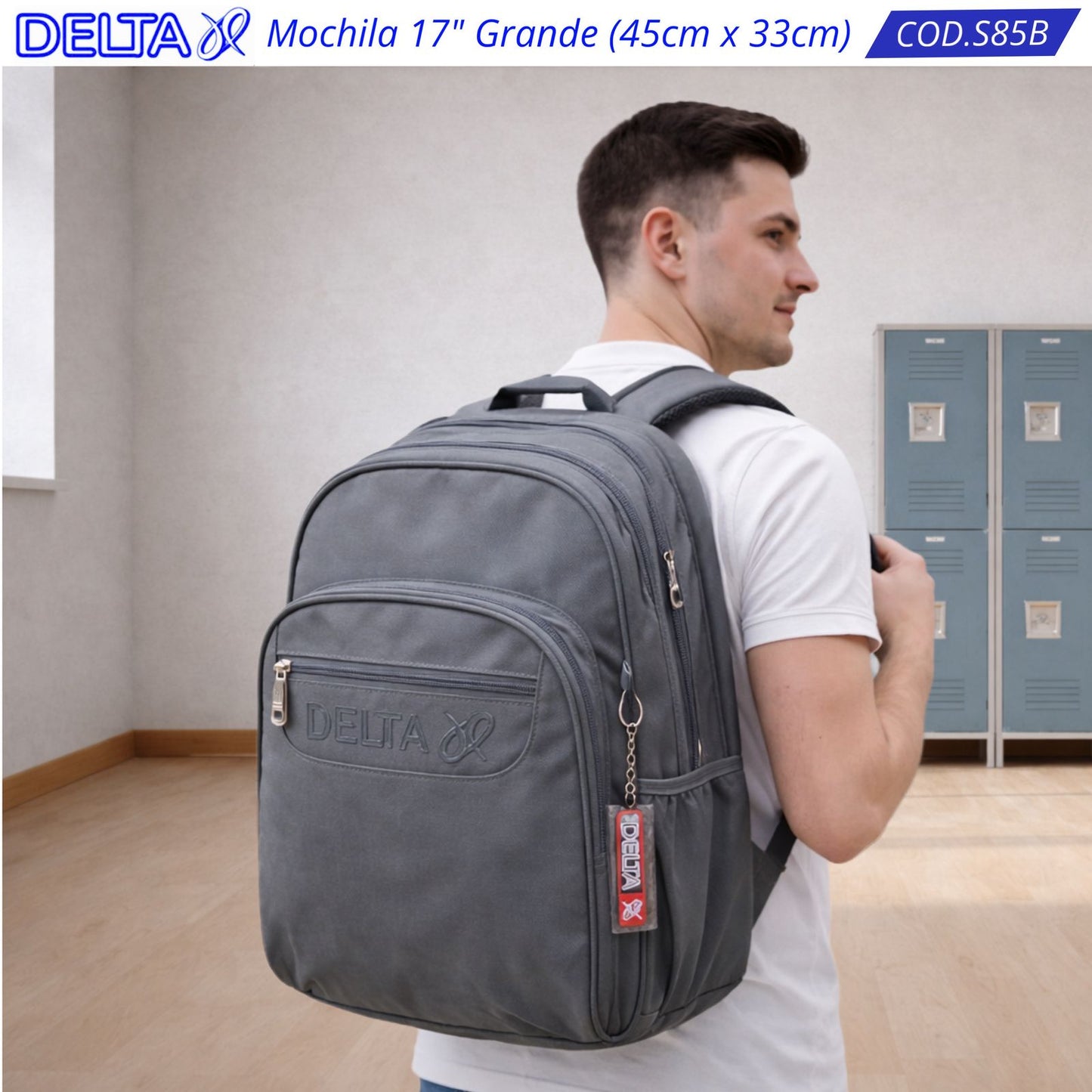 Salveque Mochila Lisa 17" Grande - Delta (5 Colores) ✦ Bajo pedido