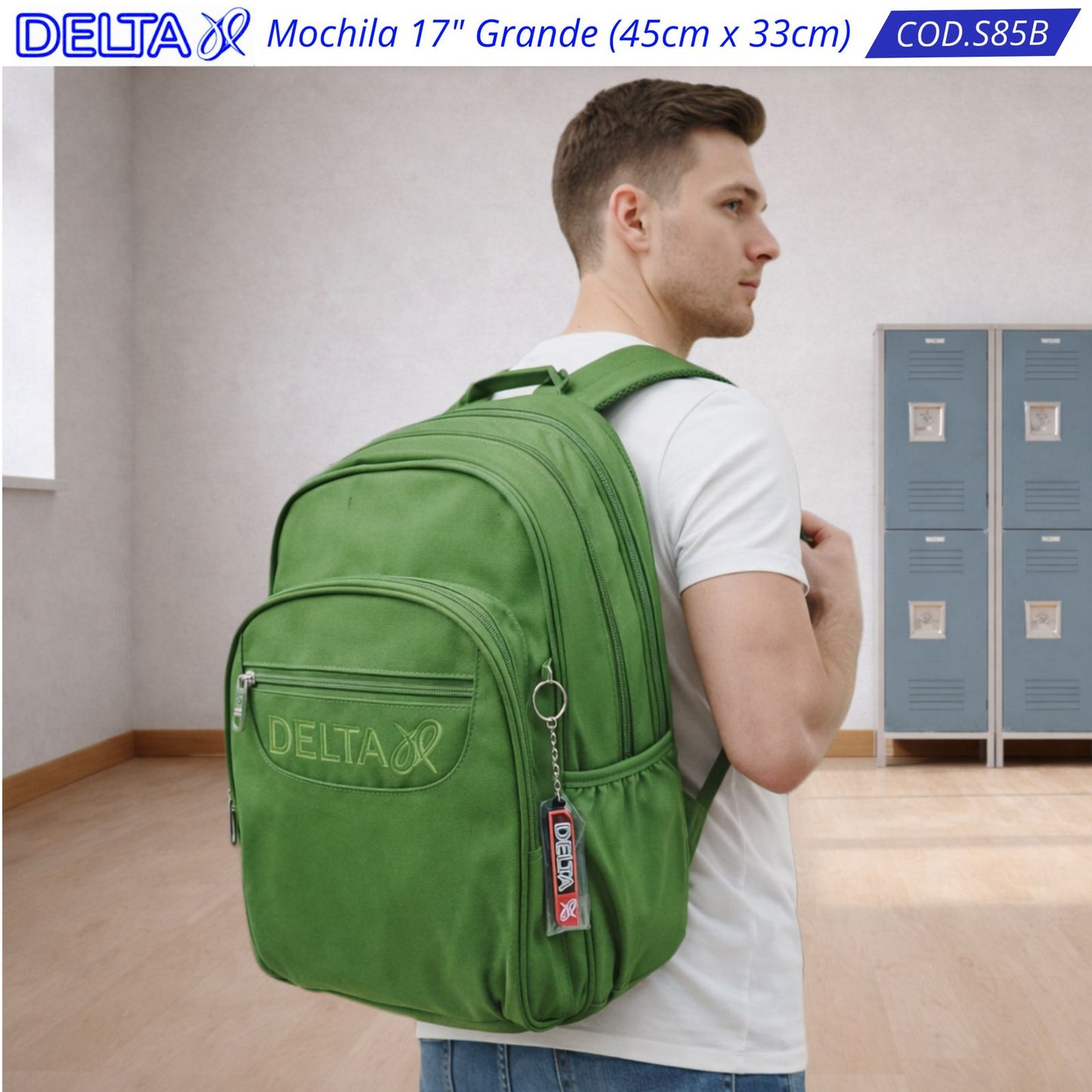 Salveque Mochila Lisa 17" Grande - Delta (5 Colores) ✦ Bajo pedido