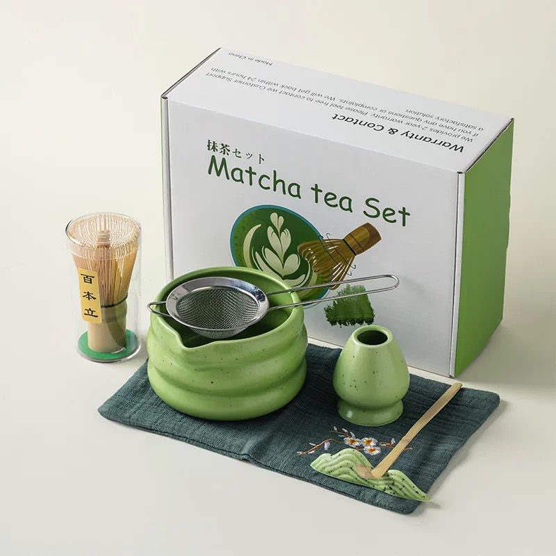 Set Premium de Matcha 7 Piezas - Ondas Pastel (4 Colores) ✦ Bajo pedido
