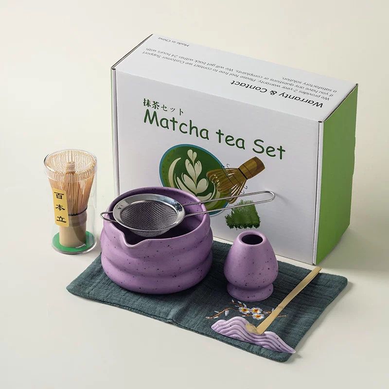 Set Premium de Matcha 7 Piezas - Ondas Pastel (4 Colores) ✦ Bajo pedido