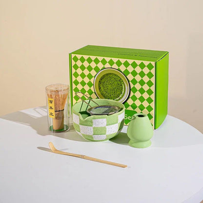 Set Premium de Matcha 7 Piezas - Cuadros (3 Colores) ✦ Bajo pedido