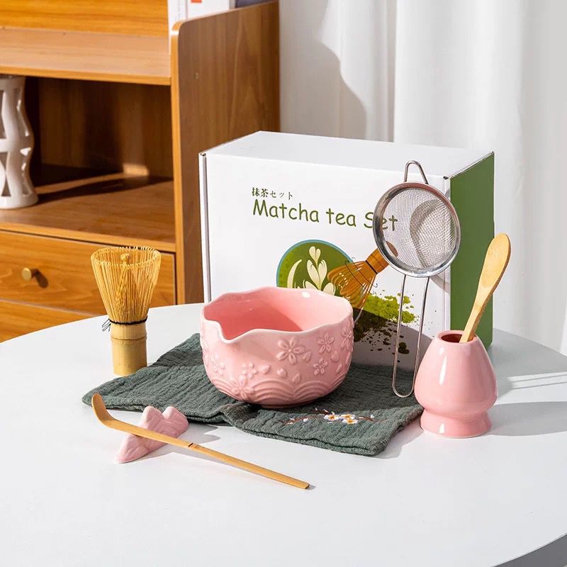 Set Premium de Matcha 7 Piezas - Flores (3 Colores) ✦ Bajo pedido