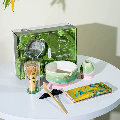 Set Premium de Matcha 7 Piezas - Ondas Bicolor (3 Colores) ✦ Bajo pedido