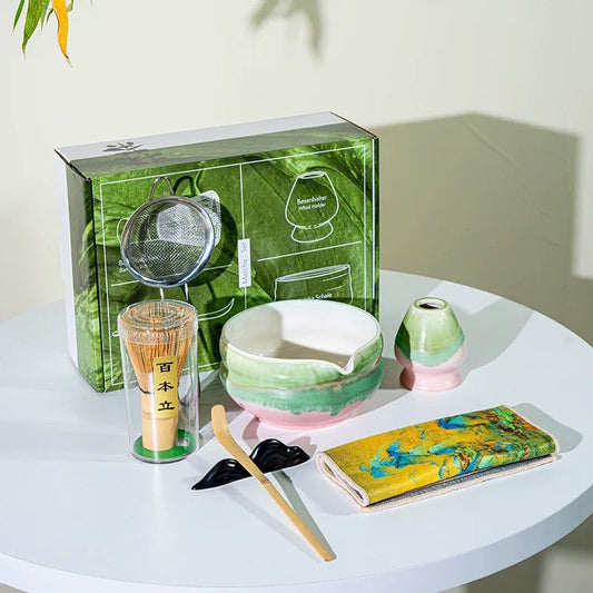 Set Premium de Matcha 7 Piezas - Ondas Bicolor (3 Colores) ✦ Bajo pedido