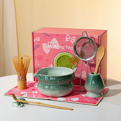 Set Premium de Matcha 8 Piezas - Lazos (4 Colores) ✦ Bajo pedido