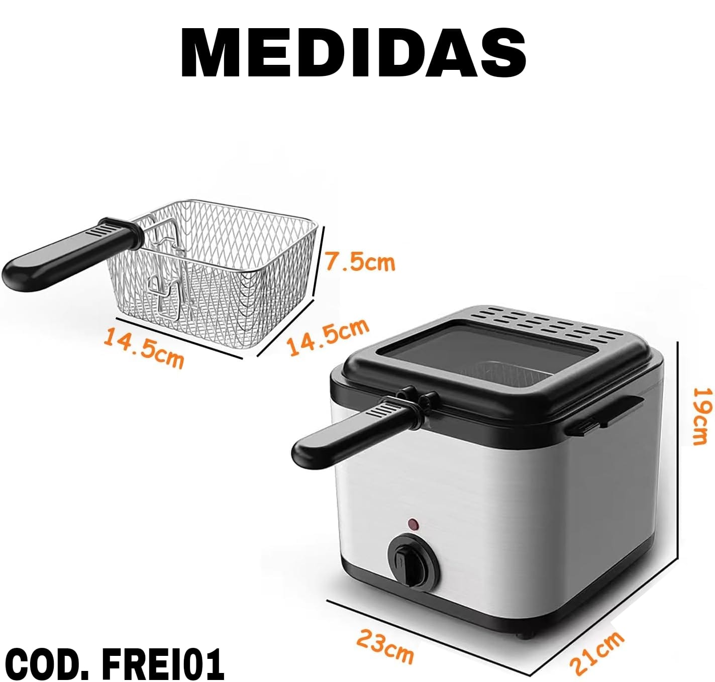 Mini Freidora Eléctrica (2.5L) ✦ Bajo pedido