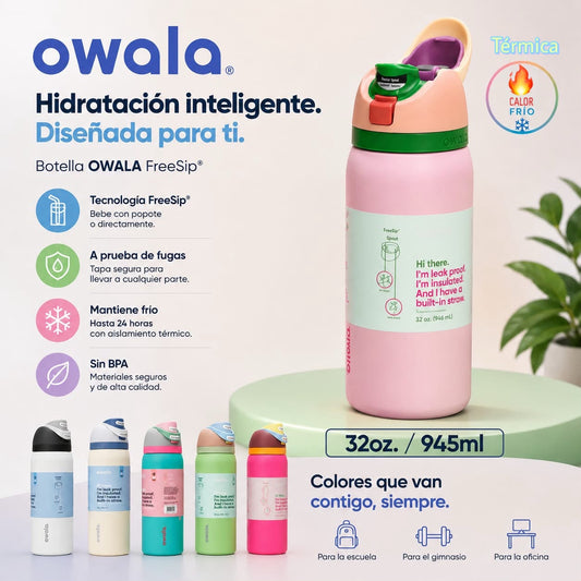 Botella Owala Freesip 32oz - 5 Colores (950ml) ✦ Bajo pedido