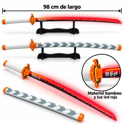 Katana de Bamboo y luz LED - Rengoku ✦ Bajo pedido