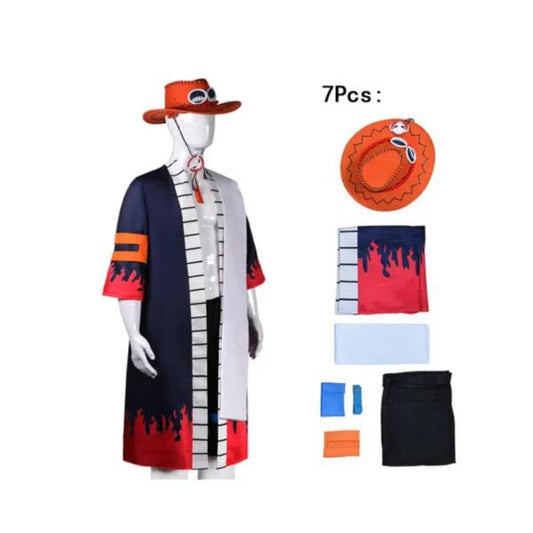 Disfraz Cosplay - Ace, One Piece (S,M,L) ✦ Bajo pedido