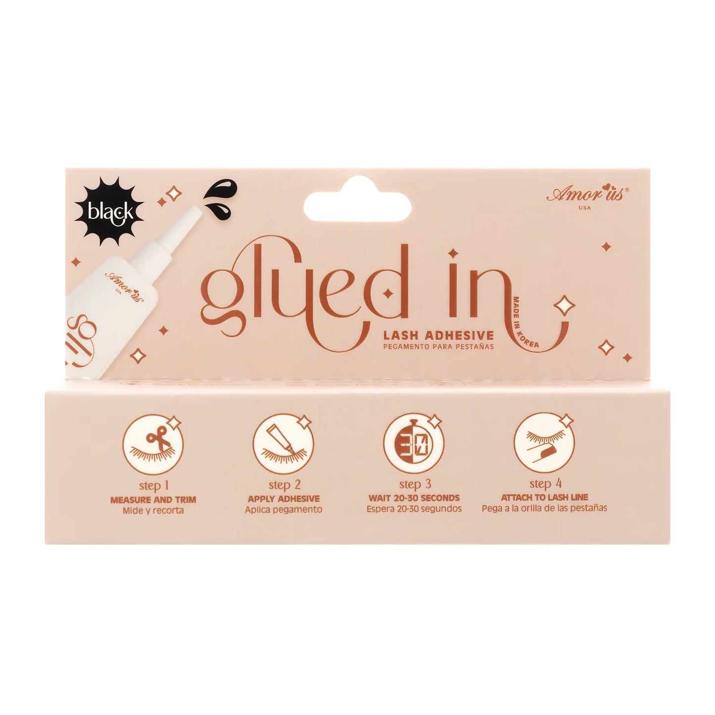 Glued In Goma para Pestañas de Secado Rápido, Negra - AmorUs ✦ Bajo pedido