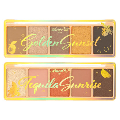 Set de 2 Mini Paletas de Sombras de Viaje Golden Sunset + Tequila Sunrise - AmorUs ✦ Bajo pedido