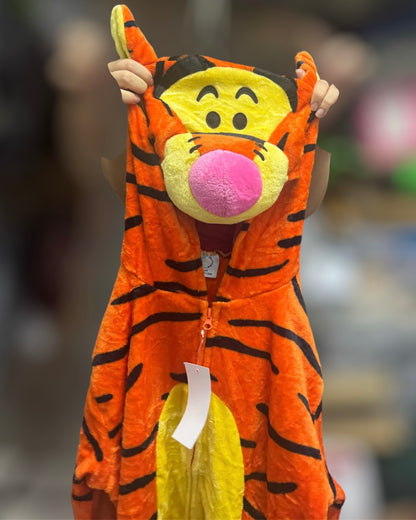 Mameluco Unisex Pijama Disfraz para Adulto (S, 150-165cm) - Tigger Winnie Pooh