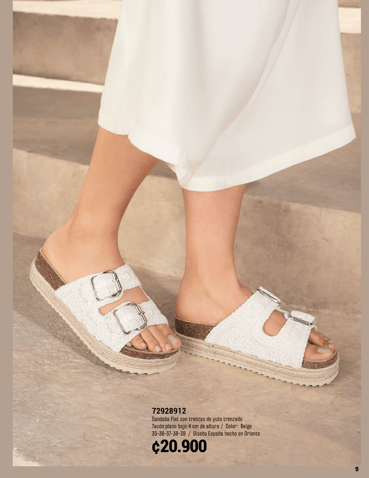 Sandalia Flat con Beige 72928912 ✦ Bajo pedido