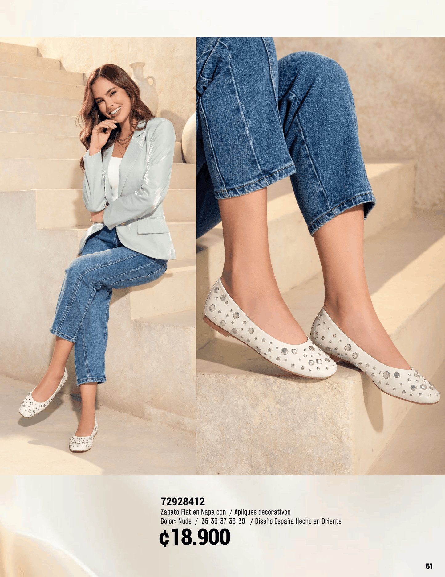 Zapato Flat Nude con Tachuelas Plateadas 72928412 ✦ Bajo pedido