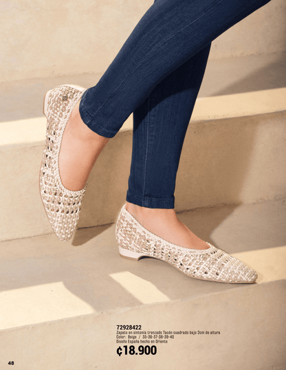 Zapato Trenzados Planos Beige 72928422 ✦ Bajo pedido