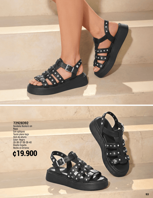 Sandalia Rockers en Negro 72928392 ✦ Bajo pedido