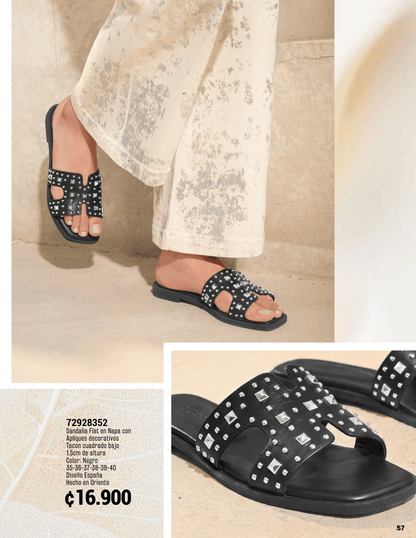 Sandalia Flat en Negro 72928352 ✦ Bajo pedido