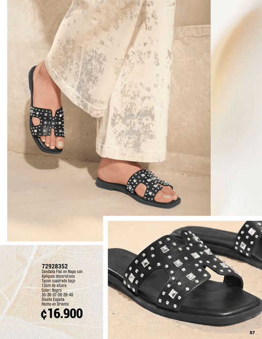 Sandalia Flat en Negro 72928352 ✦ Bajo pedido