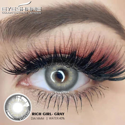 Lentes de Contacto con Agrandamiento de Ojos (14mm) Gris Richgirl Gray - Eyeshare Vision
