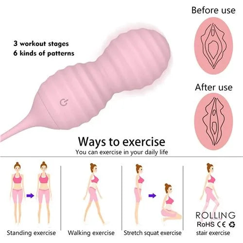 Rolling - Huevo Kegel Vibrador con Control Remoto, 9 Modos de Vibración (3 Colores) ✦ Bajo pedido