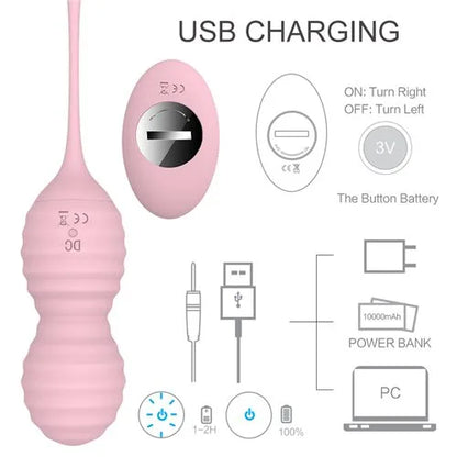 Rolling - Huevo Kegel Vibrador con Control Remoto, 9 Modos de Vibración (3 Colores) ✦ Bajo pedido