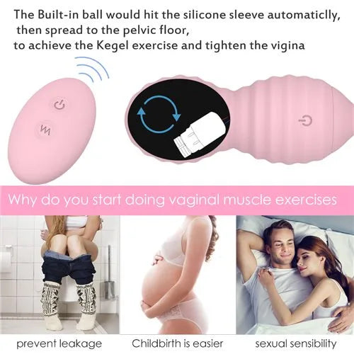 Rolling - Huevo Kegel Vibrador con Control Remoto, 9 Modos de Vibración (3 Colores) ✦ Bajo pedido