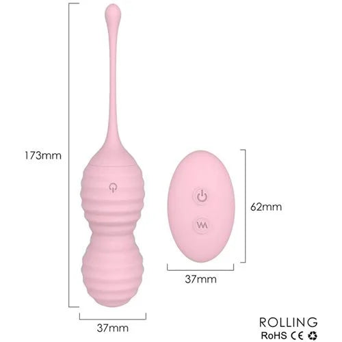 Rolling - Huevo Kegel Vibrador con Control Remoto, 9 Modos de Vibración (3 Colores) ✦ Bajo pedido