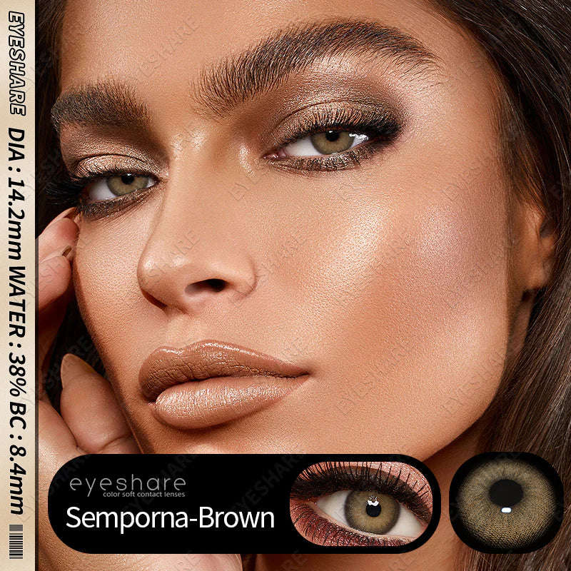 Lentes de Contacto con Agrandamiento de Ojos (14.2mm) Café Semporna Brown - Eyeshare Vision
