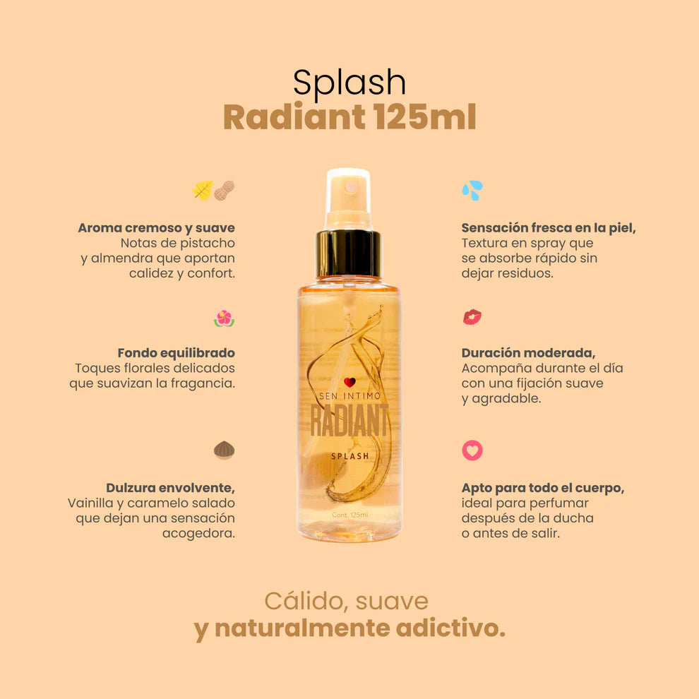 Splash Feromonas Para Mujer - Radiant (125ml) ✦ Bajo pedido