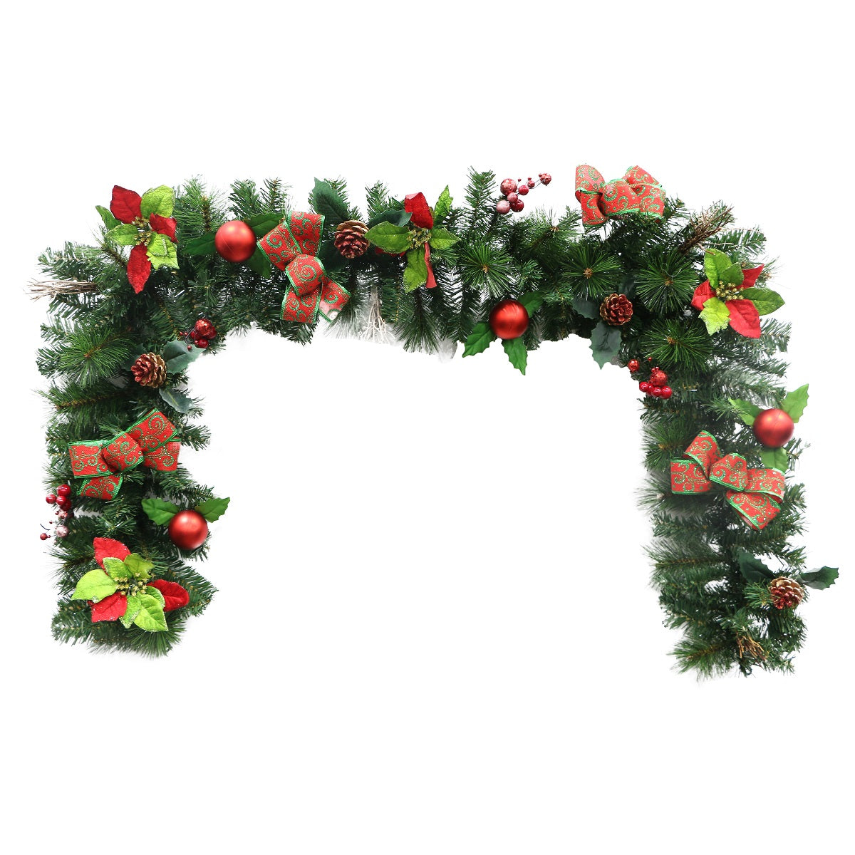 Guirnalda TREE-48, 190cm Con Pastoras Rojo y Verde ✦ Bajo pedido