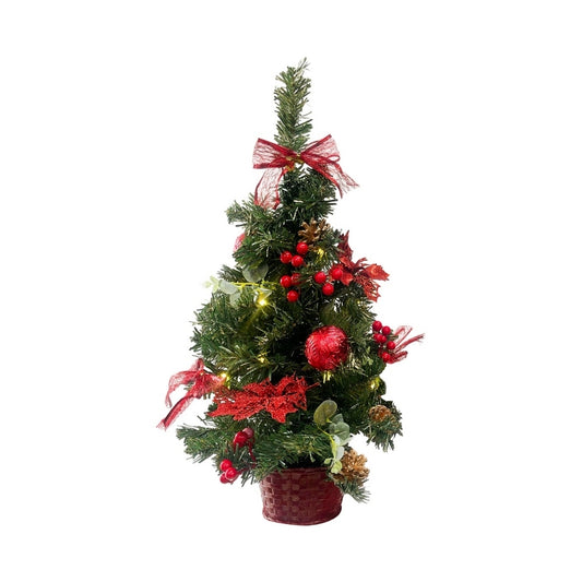 Árbol Navidad TREE3-4, 60cm con Luz LED y Pastoras Rojas (57 ramas) ✦ Bajo pedido