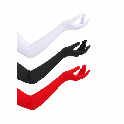 Guantes Largos Opacos - Blanco, Rojo, Negro (Unitalla) ✦ Bajo pedido